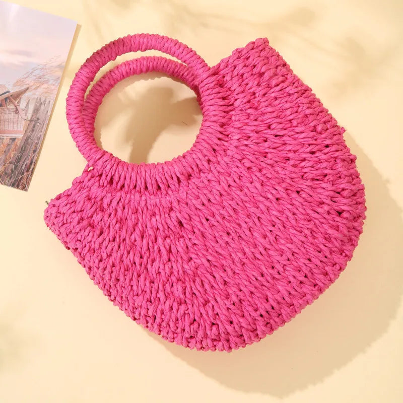 The Riviera Half-Moon Woven Crossbody