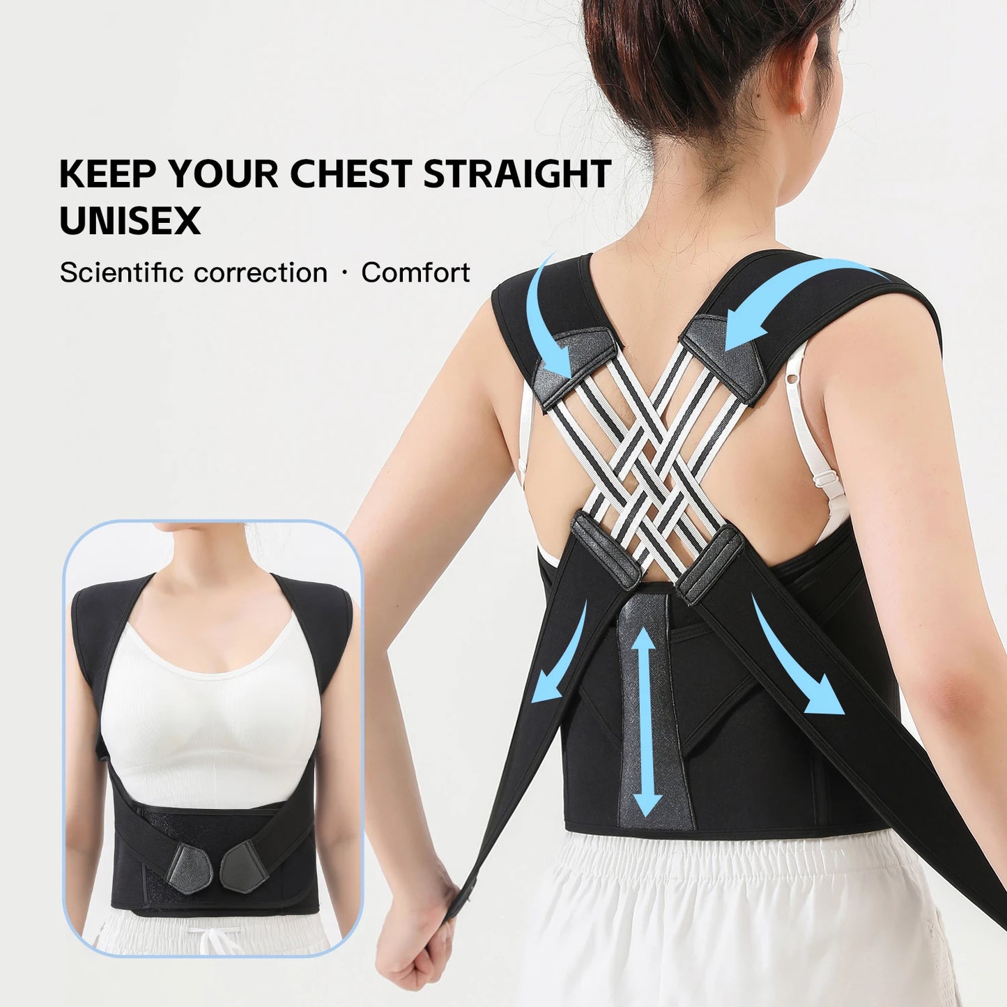 Back Pain Relief Posture Corrector – Adjustable Full Back Support