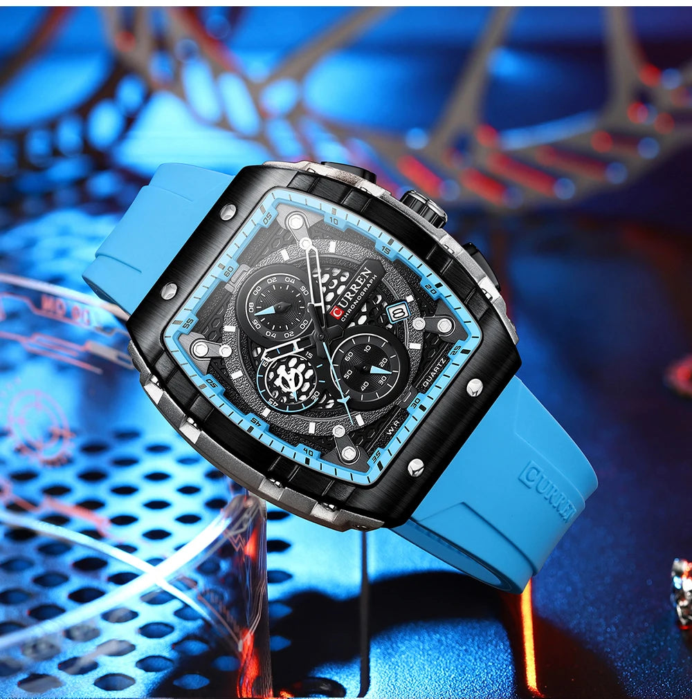 CURREN Square Chronograph Men’s Watch