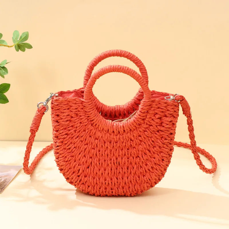 The Riviera Half-Moon Woven Crossbody