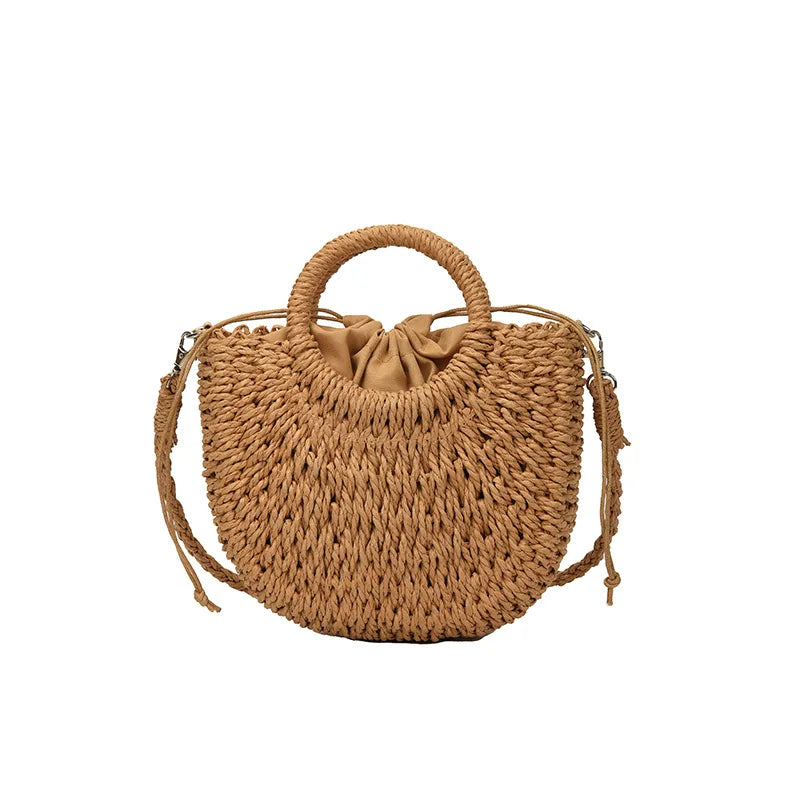 The Riviera Half-Moon Woven Crossbody