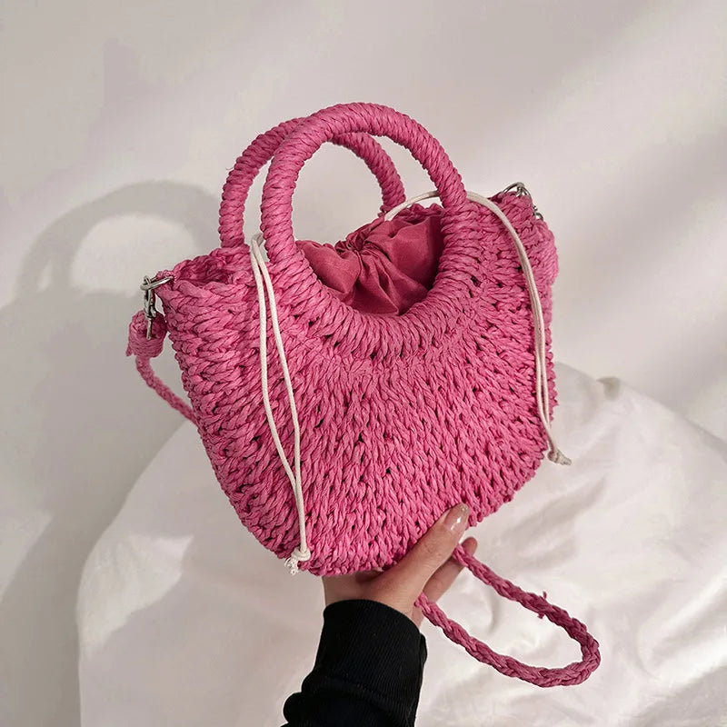 The Riviera Half-Moon Woven Crossbody