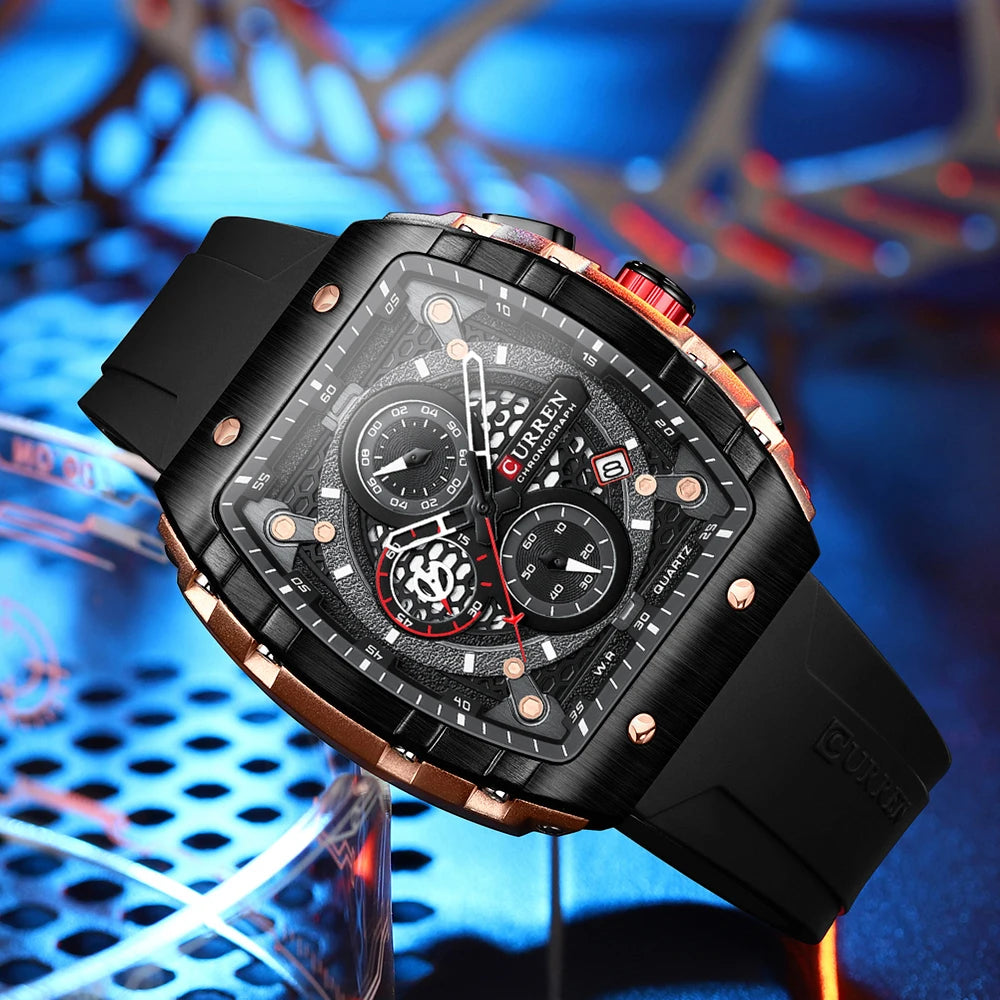 CURREN Square Chronograph Men’s Watch