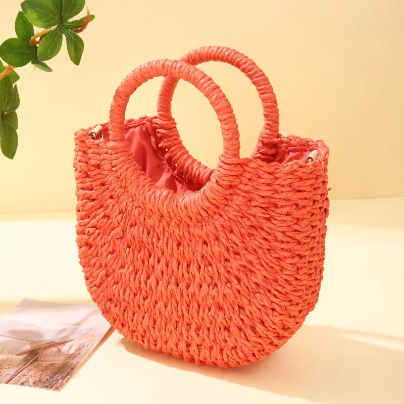 The Riviera Half-Moon Woven Crossbody