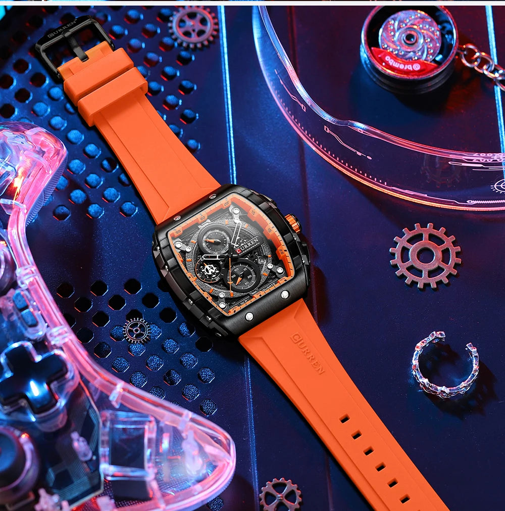 CURREN Square Chronograph Men’s Watch