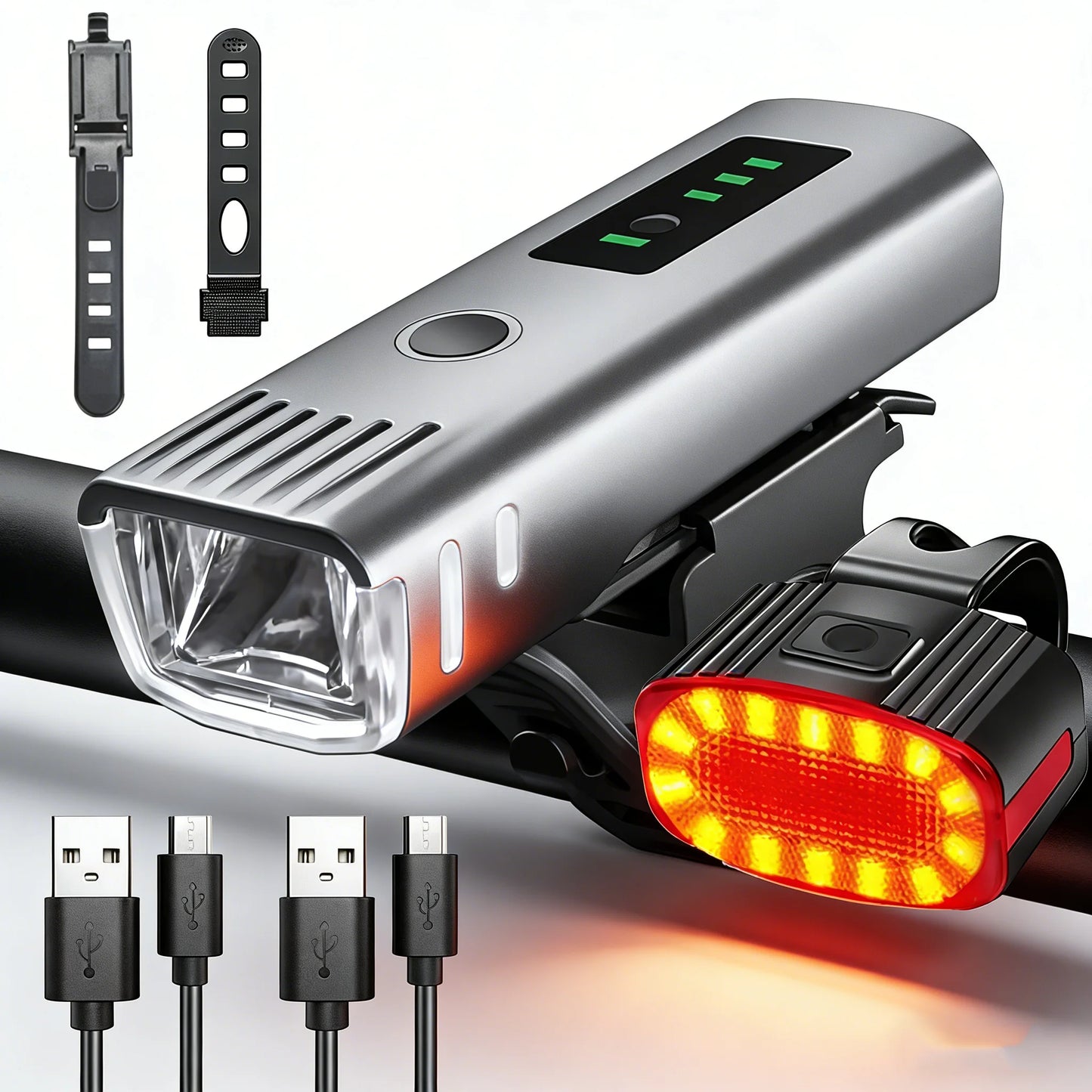 USB Bike Light Set-Rechargeable