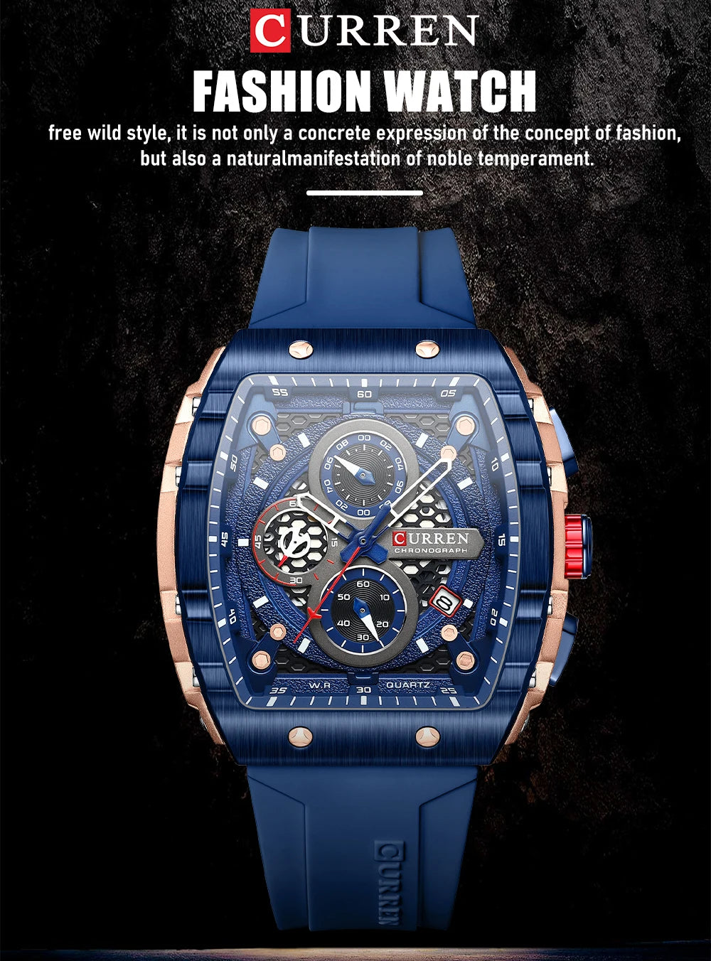CURREN Square Chronograph Men’s Watch