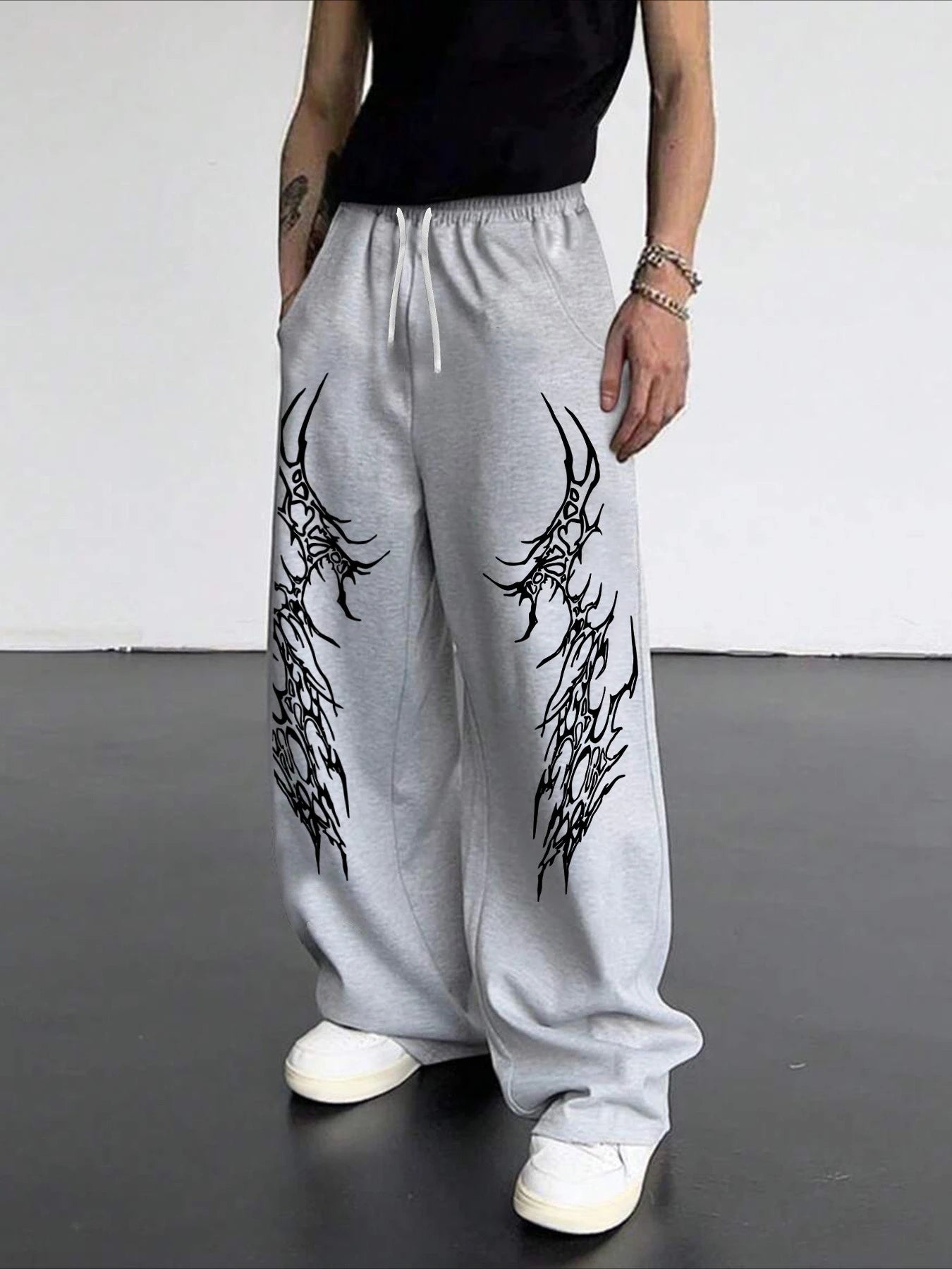 Dark Retro Striped Gothic Pants